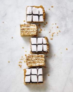 hungarian esterhazy cake slices by antonis achilleos